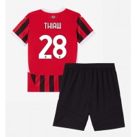 AC Milan Malick Thiaw #28 Domáci Detský futbalový dres 2024-25 Krátky Rukáv (+ trenírky)